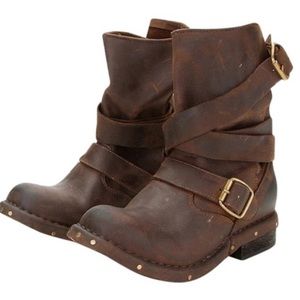 Jeffrey Campbell Brown Brit Wrap Leather boots
